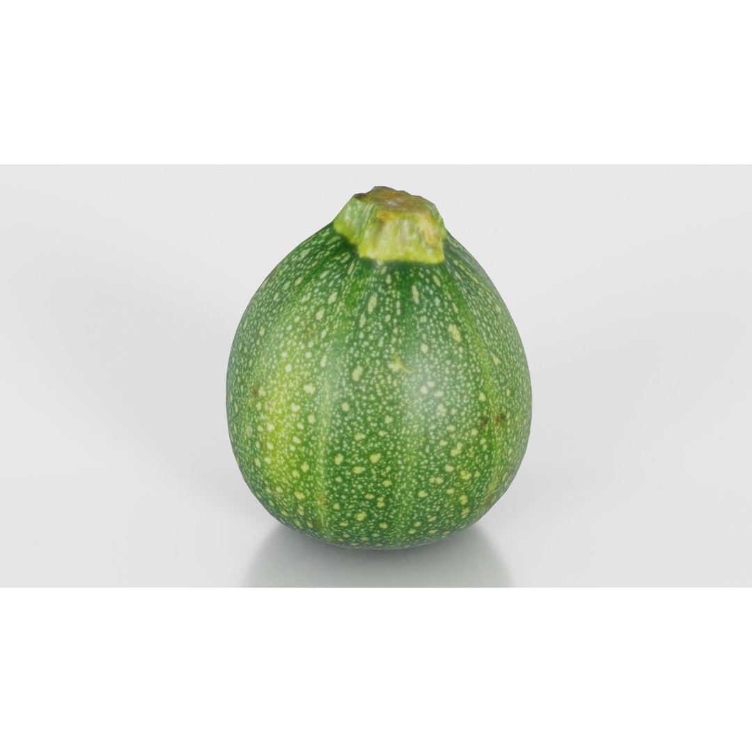 Green Squash 3D Model – Low Poly Vegetable Asset, FBX & Blender - View 22