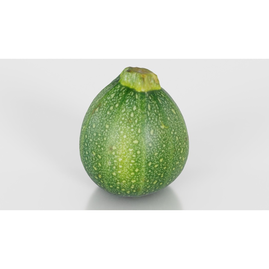 Green Squash 3D Model – Low Poly Vegetable Asset, FBX & Blender - View 23