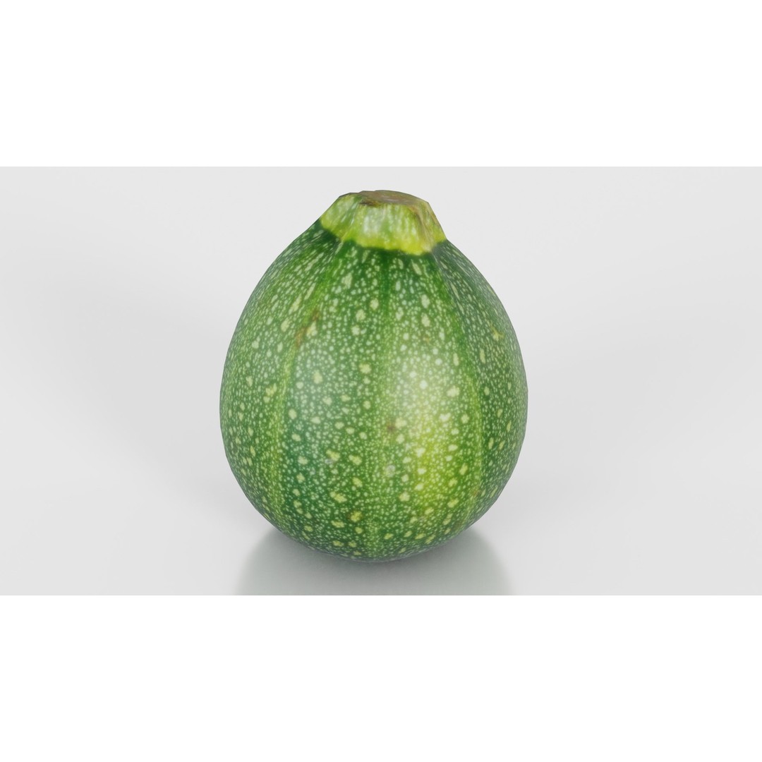 Green Squash 3D Model – Low Poly Vegetable Asset, FBX & Blender - View 24