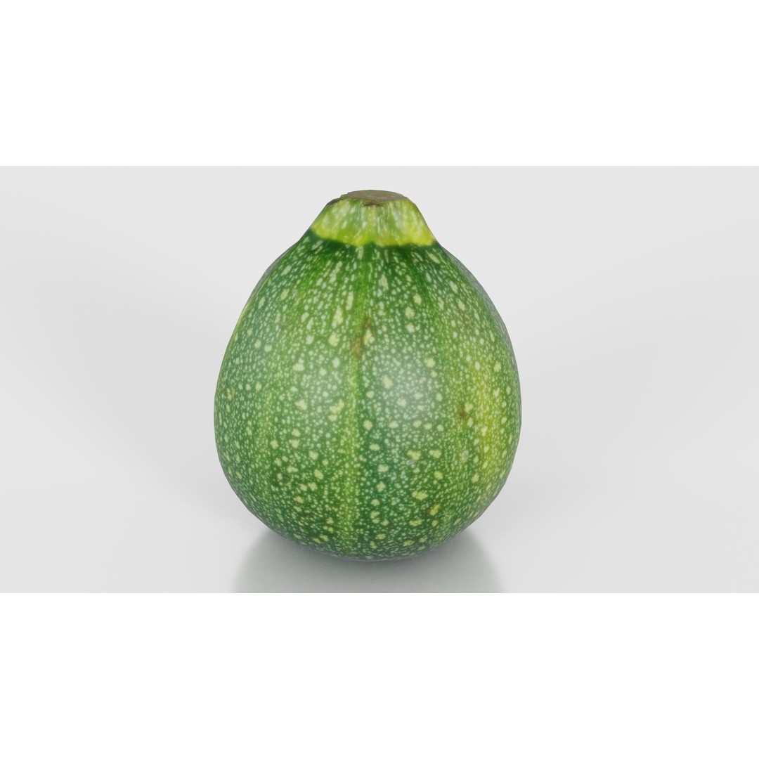 Green Squash 3D Model – Low Poly Vegetable Asset, FBX & Blender - View 25