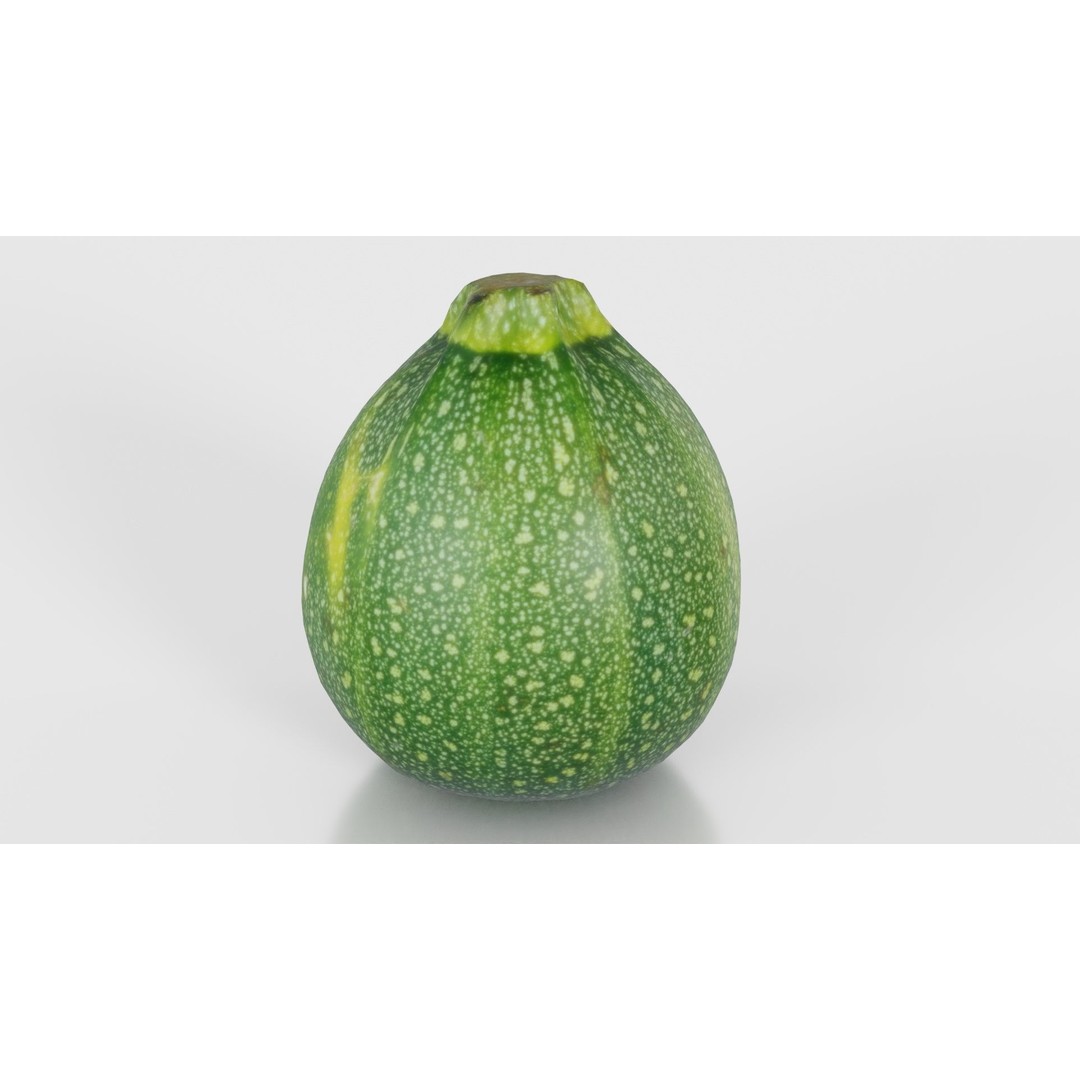 Green Squash 3D Model – Low Poly Vegetable Asset, FBX & Blender - View 26