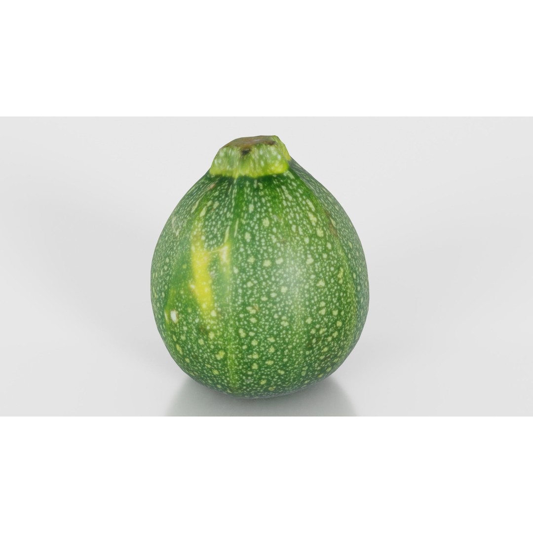 Green Squash 3D Model – Low Poly Vegetable Asset, FBX & Blender - View 27