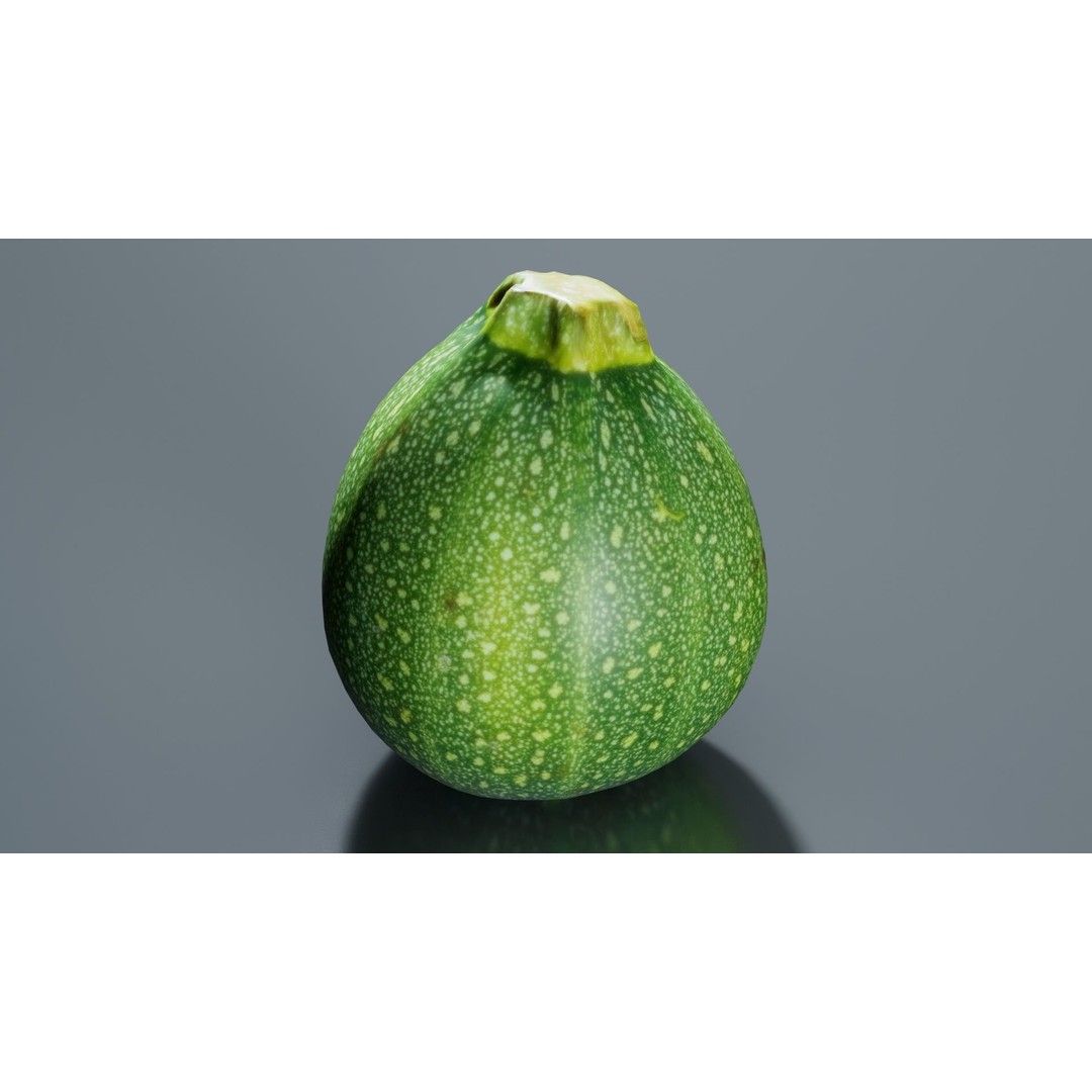 Green Squash 3D Model – Low Poly Vegetable Asset, FBX & Blender - View 4