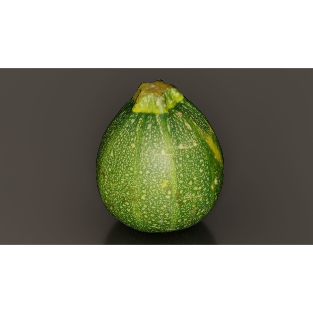 Green Squash 3D Model – Low Poly Vegetable Asset, FBX & Blender - View 5