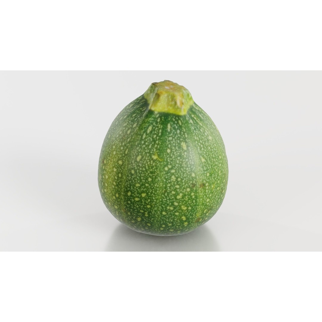 Green Squash 3D Model – Low Poly Vegetable Asset, FBX & Blender - View 7