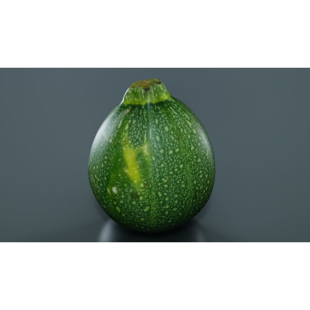 Green Squash 3D Model – Low Poly Vegetable Asset, FBX & Blender - View 8