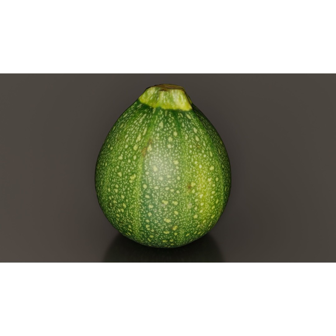 Green Squash 3D Model – Low Poly Vegetable Asset, FBX & Blender - View 9