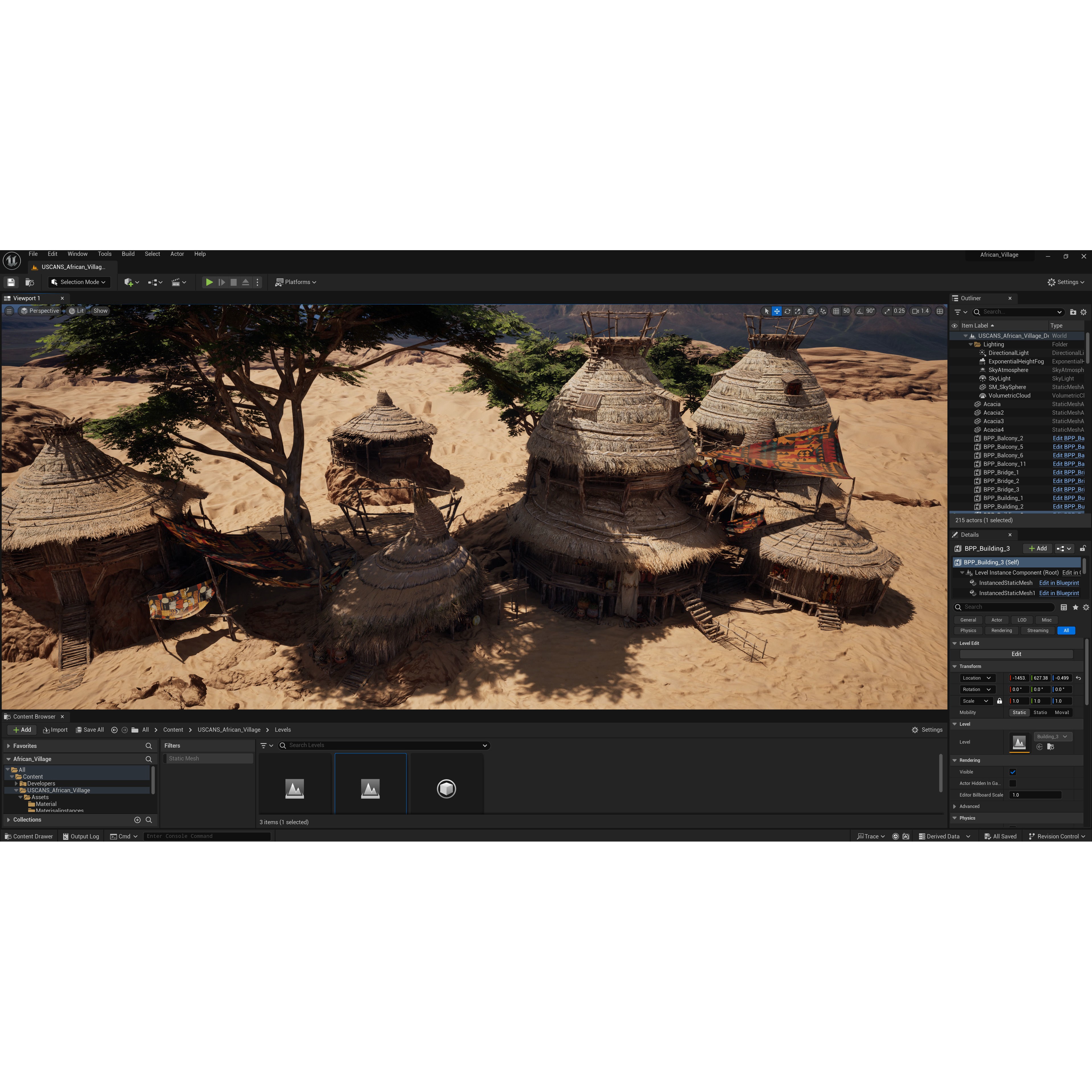 African Village - Low-Poly Game-Ready 3D Model