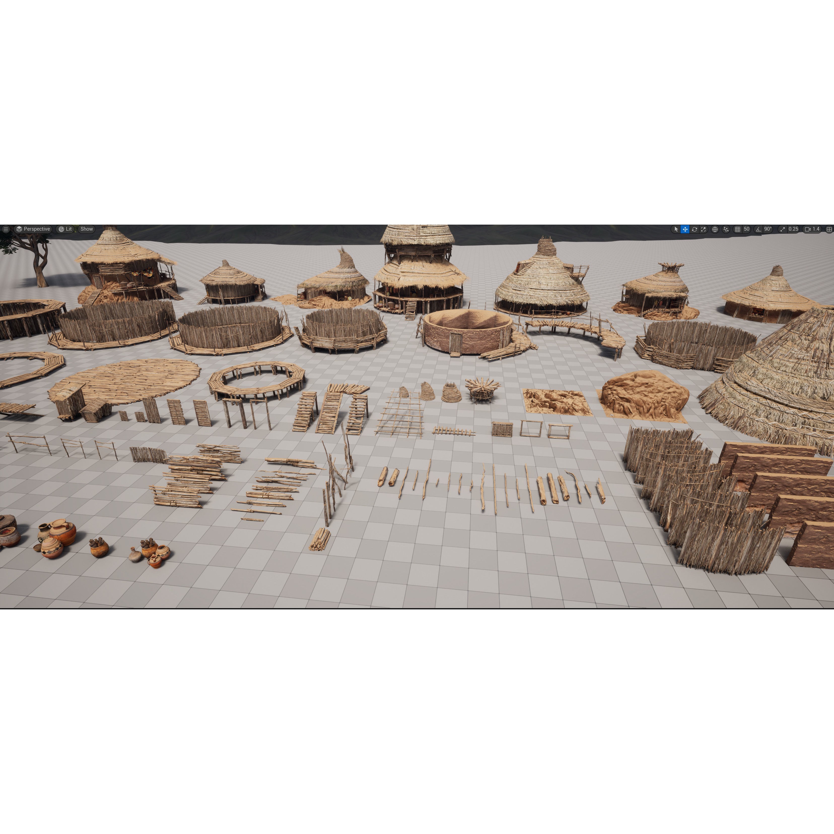 African Village - Low-Poly Game-Ready 3D Model - View 10