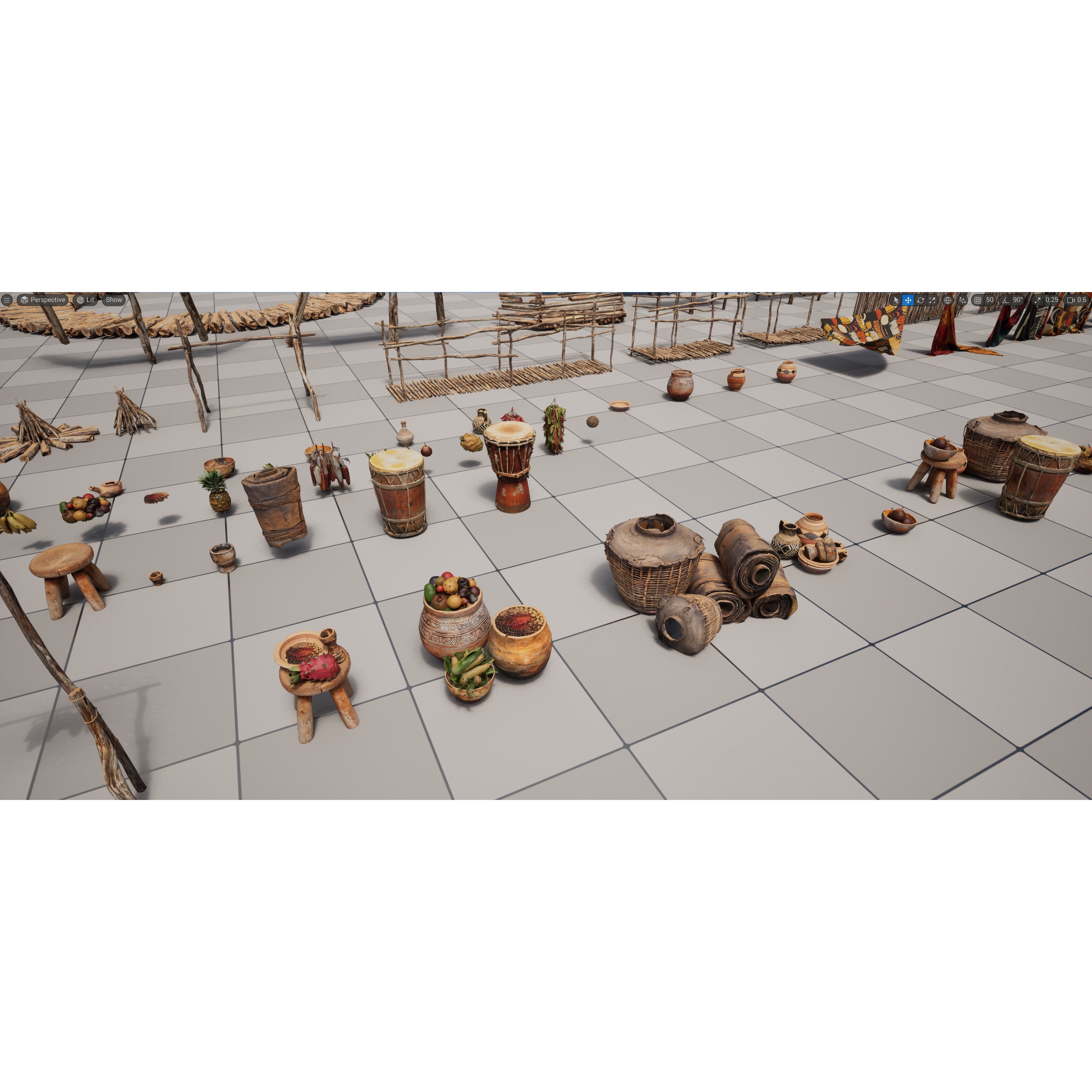 African Village - Low-Poly Game-Ready 3D Model - View 11