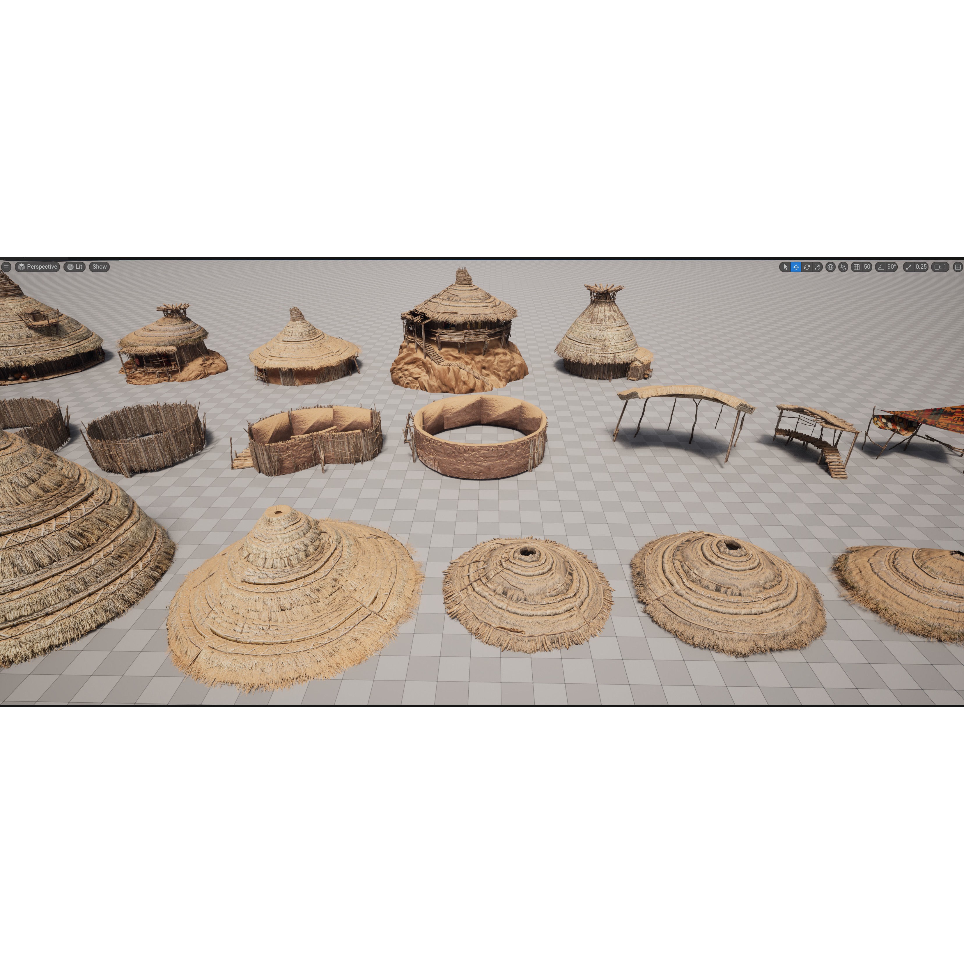 African Village - Low-Poly Game-Ready 3D Model - View 12