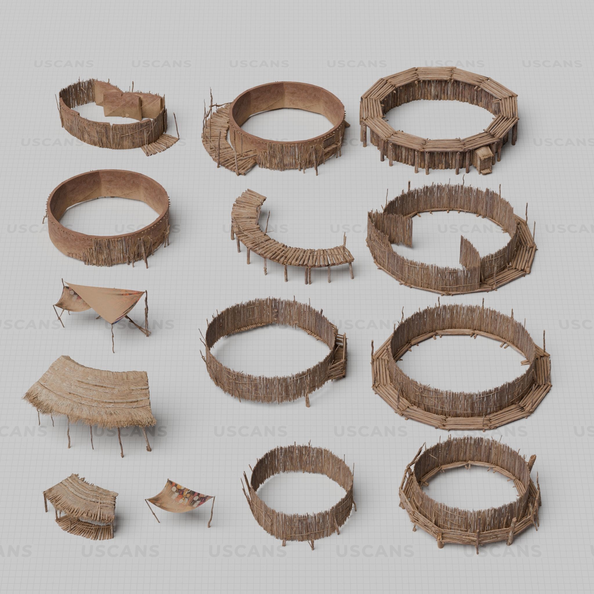 African Village - Low-Poly Game-Ready 3D Model - View 13