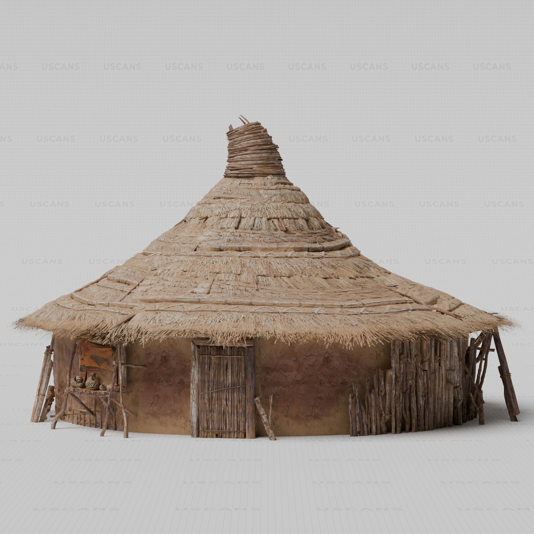African Village - Low-Poly Game-Ready 3D Model - View 18