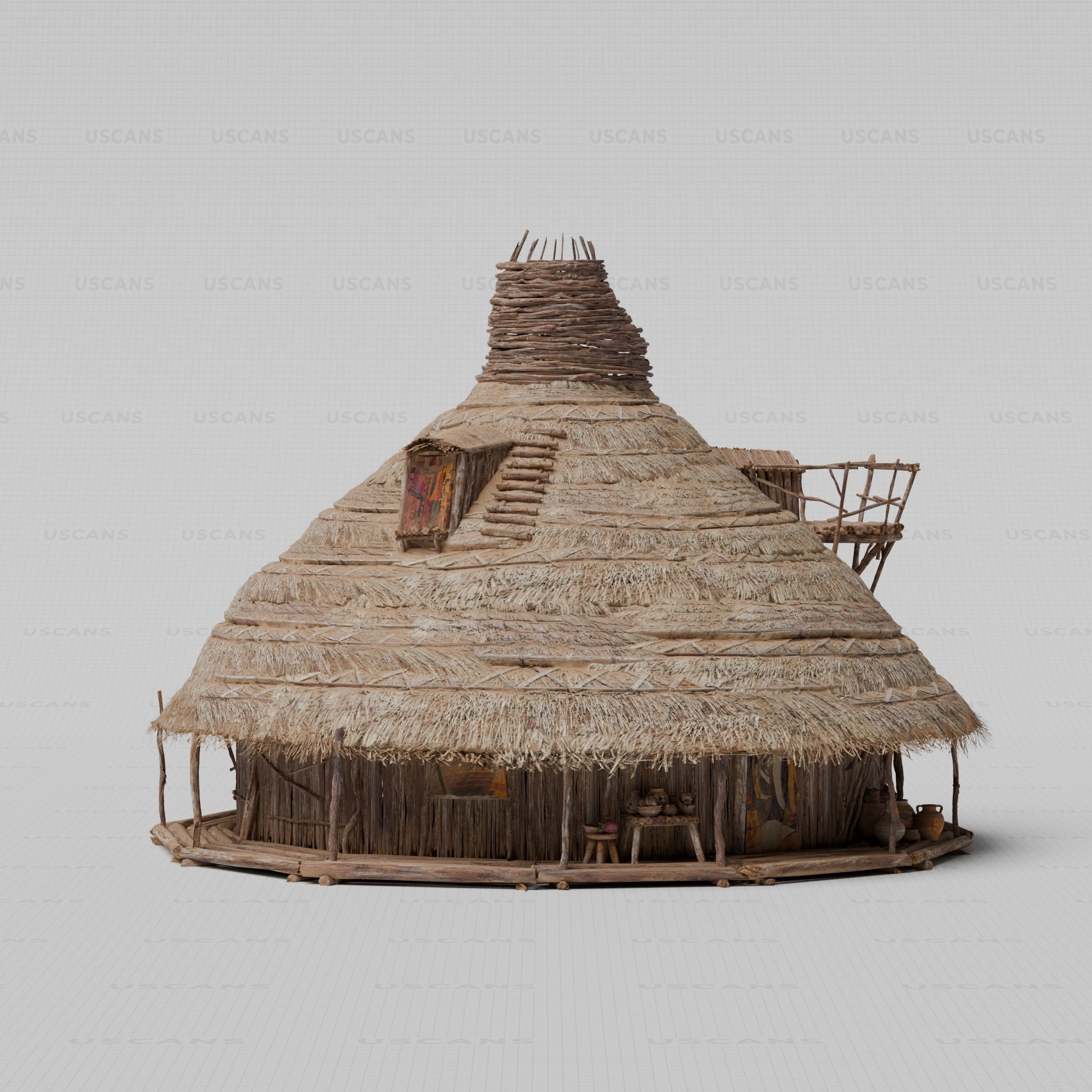 African Village - Low-Poly Game-Ready 3D Model - View 19