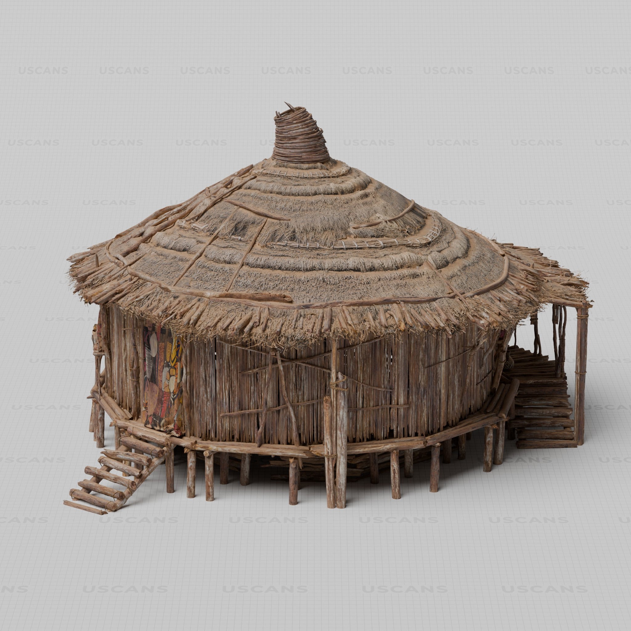 African Village - Low-Poly Game-Ready 3D Model - View 21