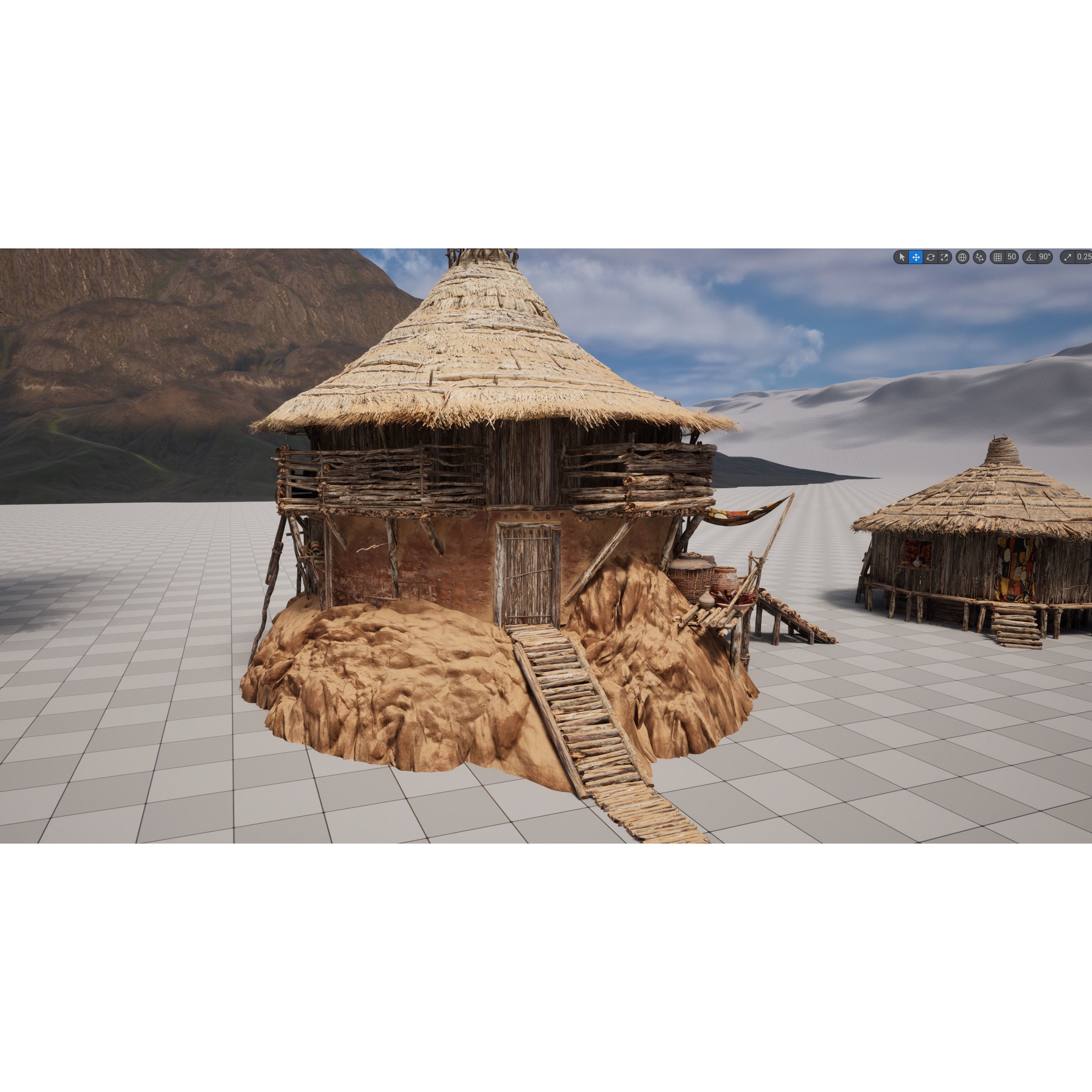 African Village - Low-Poly Game-Ready 3D Model - View 22