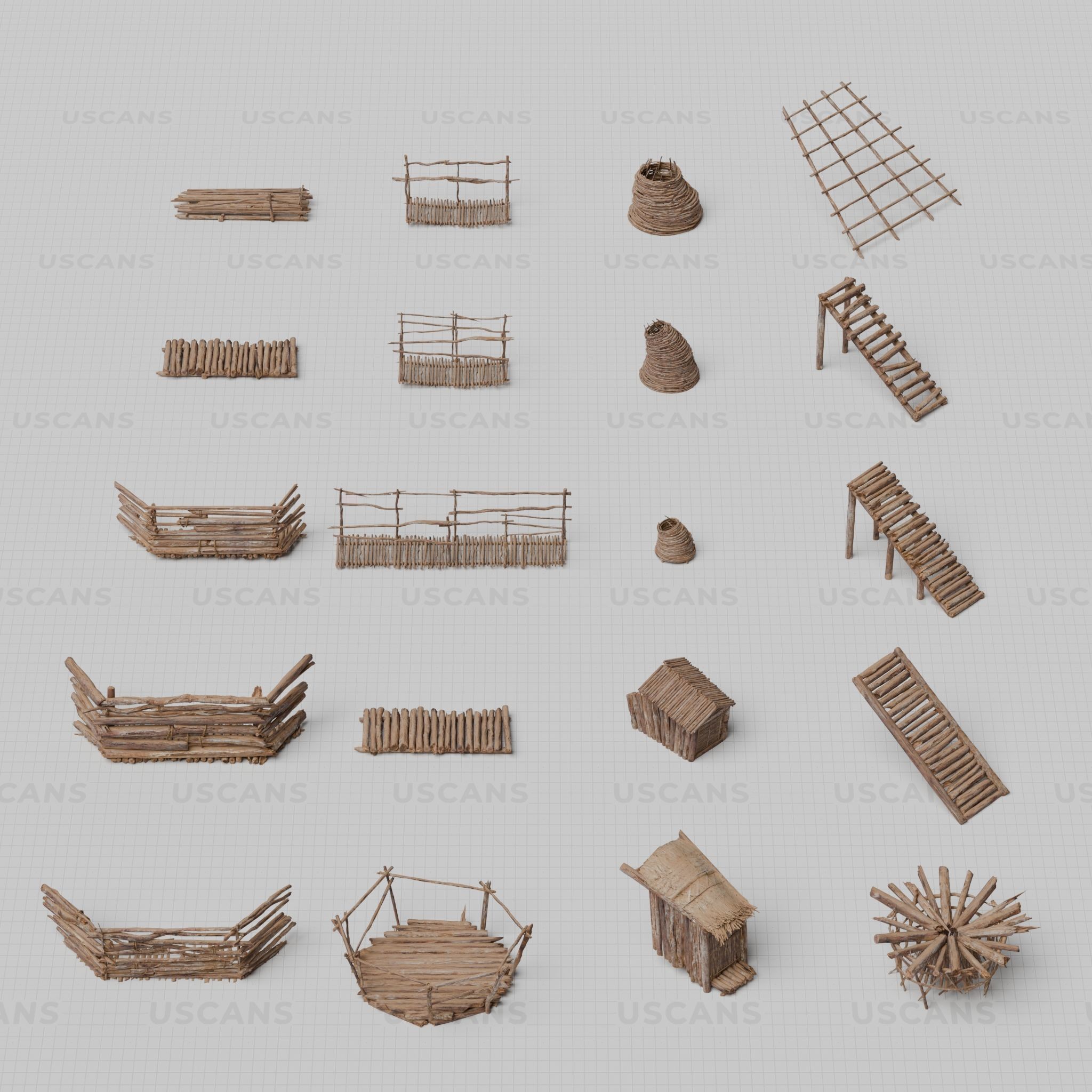 African Village - Low-Poly Game-Ready 3D Model - View 27