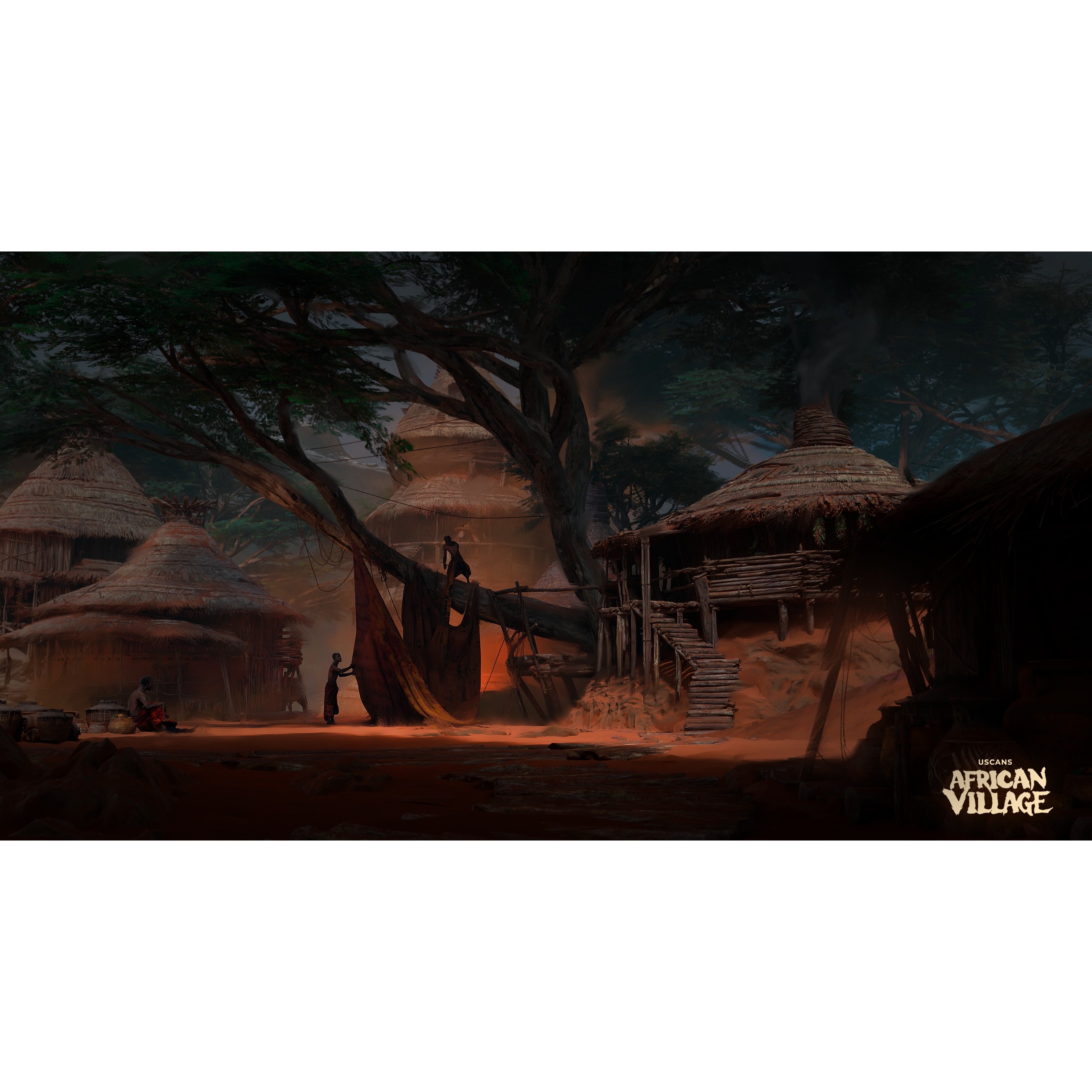 African Village - Low-Poly Game-Ready 3D Model - View 5