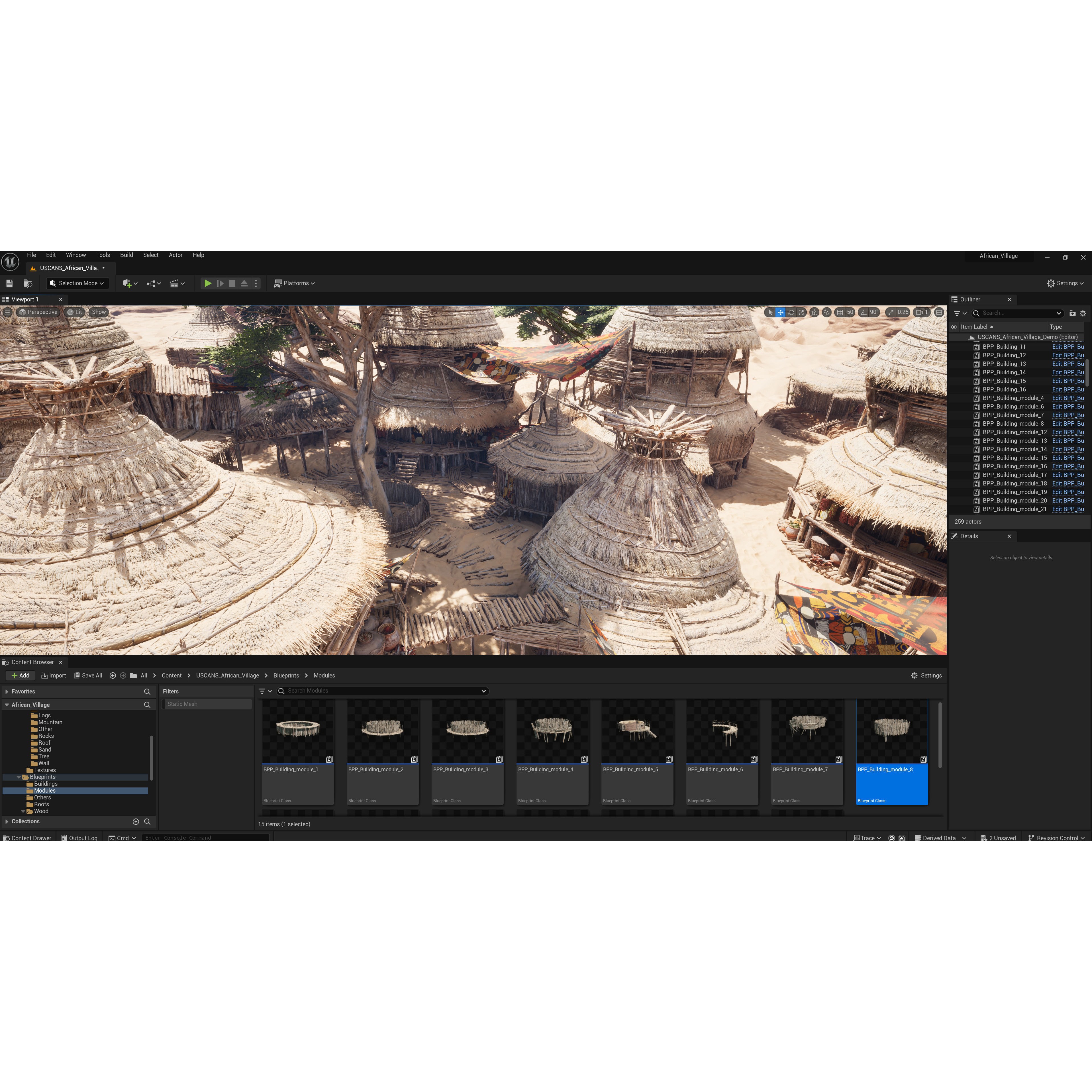 African Village - Low-Poly Game-Ready 3D Model - View 7