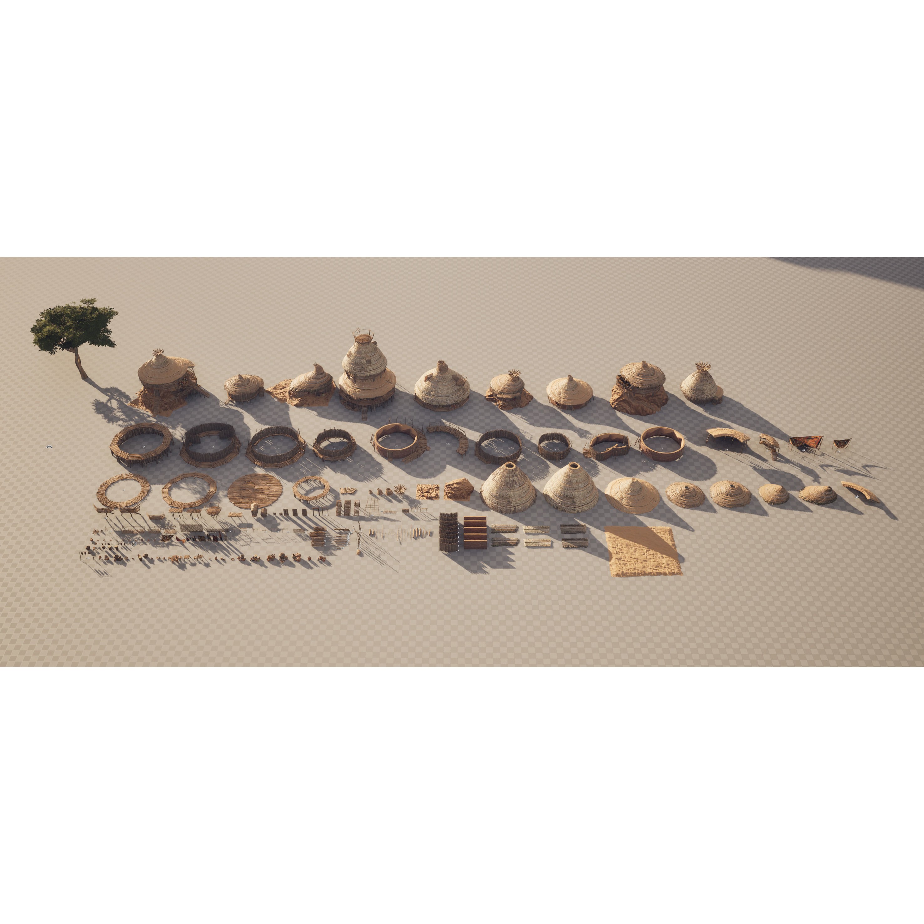 African Village - Low-Poly Game-Ready 3D Model - View 8