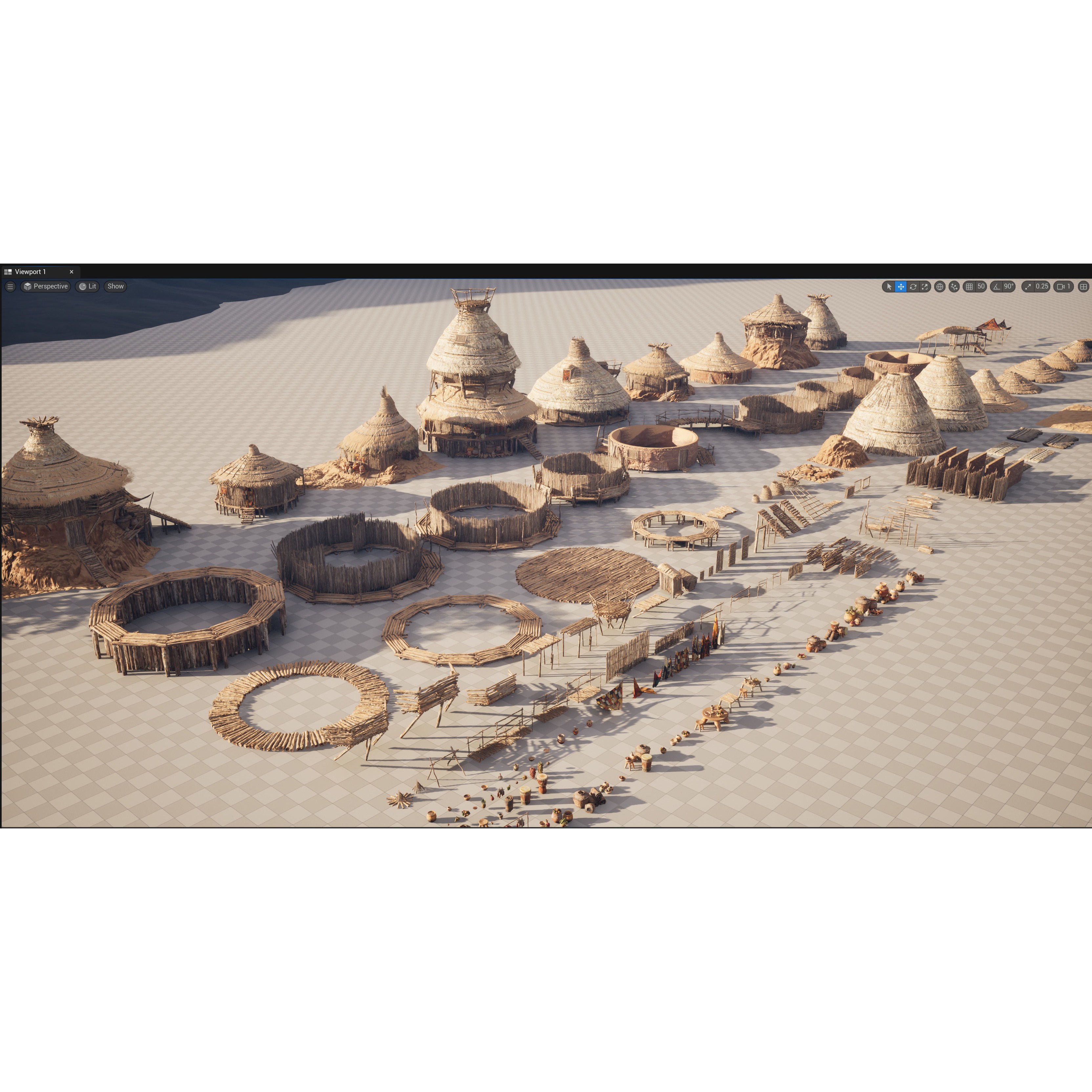 African Village - Low-Poly Game-Ready 3D Model - View 9