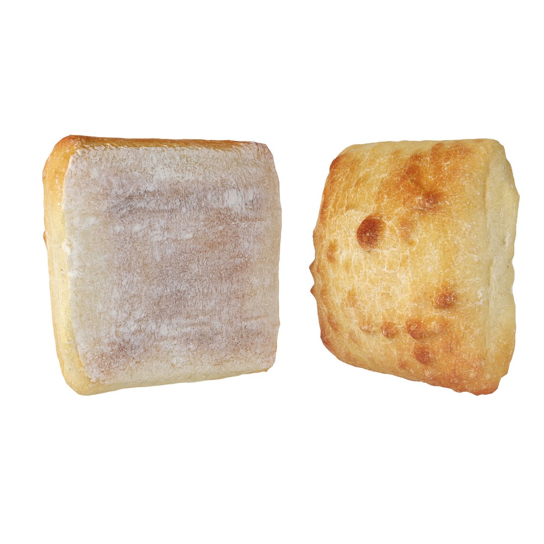 Ciabatta Rolls 3D Model – Photo-Scanned High Poly PBR Asset, FBX/OBJ - View 11