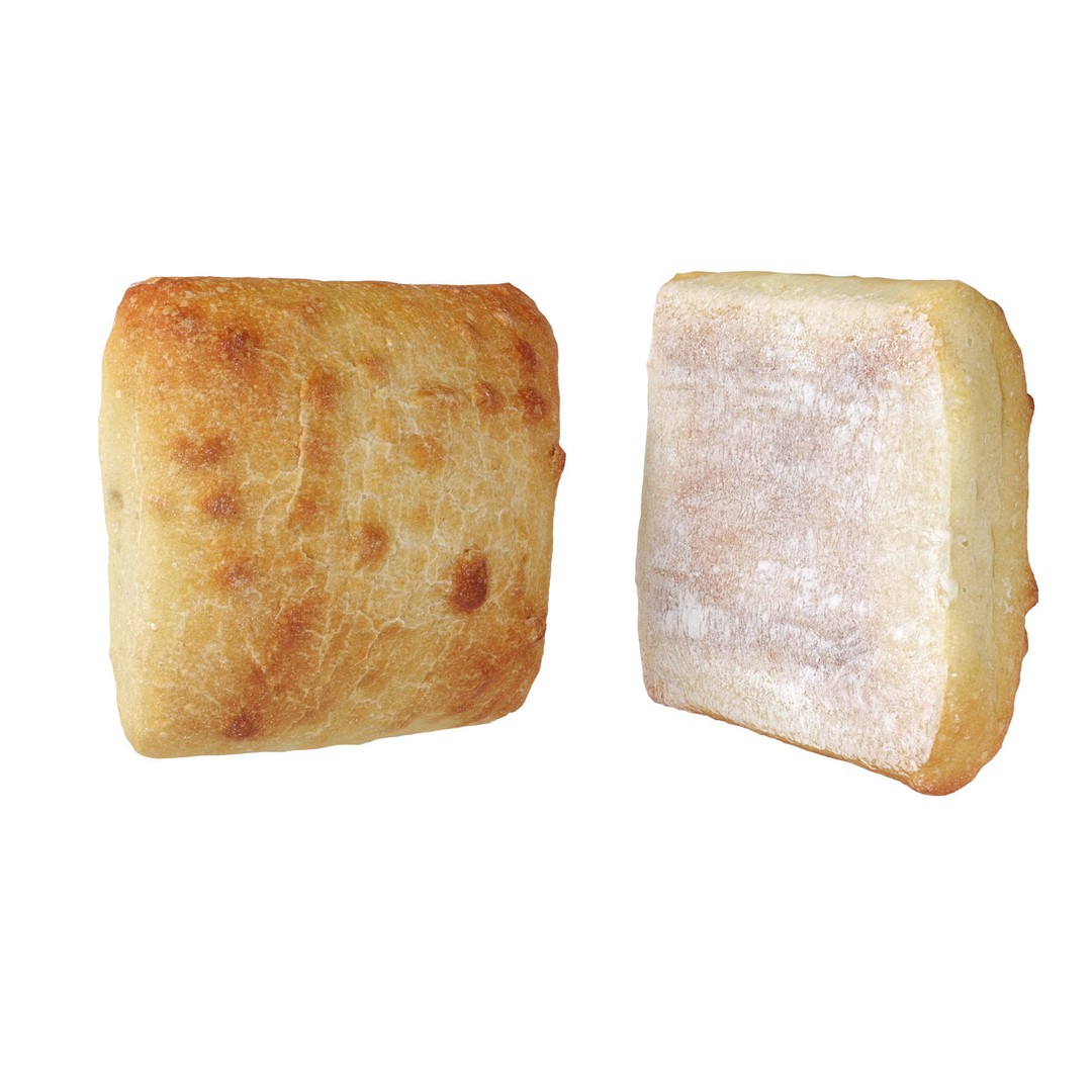 Ciabatta Rolls 3D Model – Photo-Scanned High Poly PBR Asset, FBX/OBJ - View 12