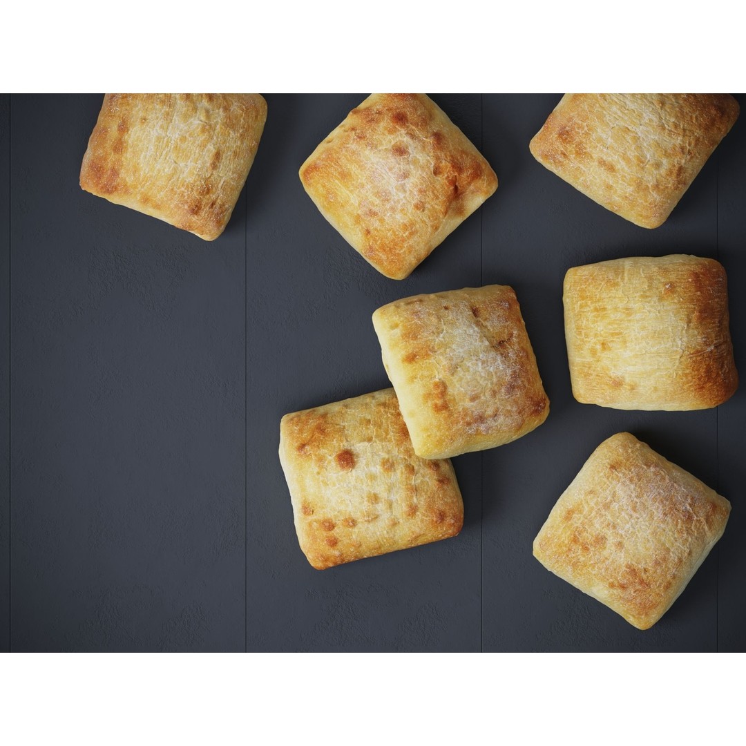 Ciabatta Rolls 3D Model – Photo-Scanned High Poly PBR Asset, FBX/OBJ - View 6