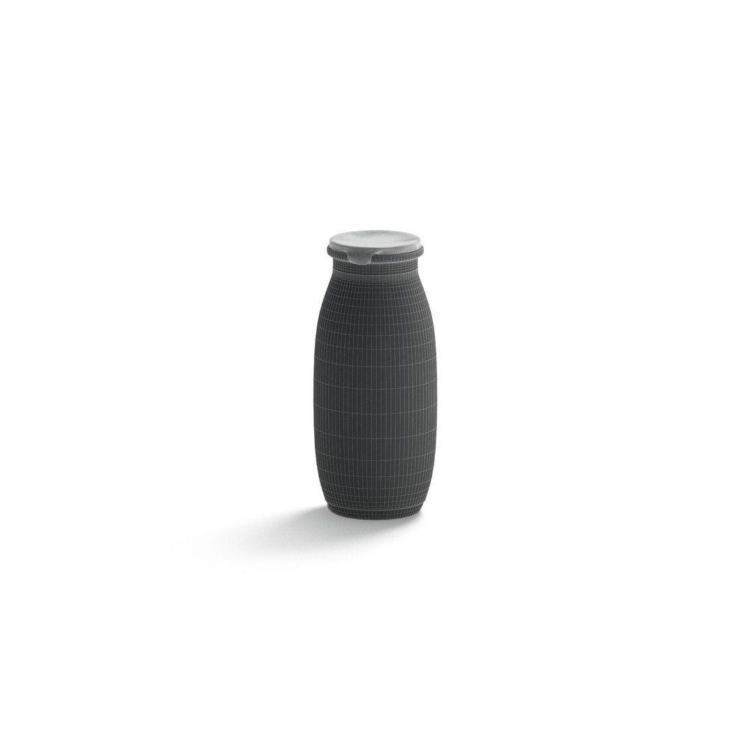 White Plastic Yogurt Bottle 3D Model – Low Poly Game Asset, FBX, OBJ