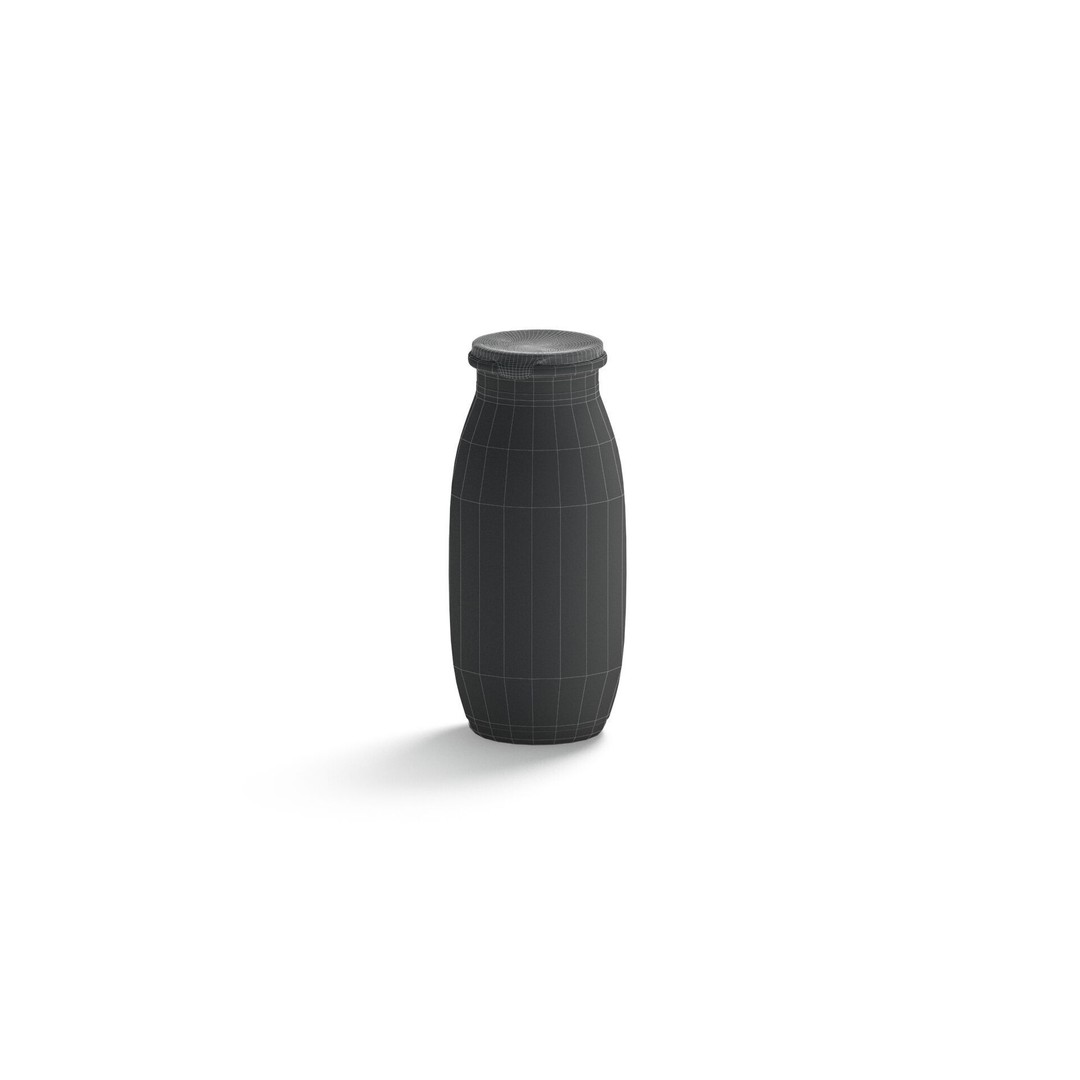 White Plastic Yogurt Bottle 3D Model – Low Poly Game Asset, FBX, OBJ - View 8