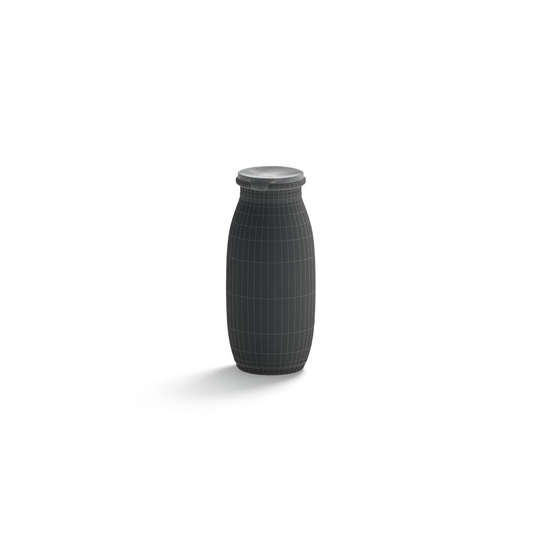 White Plastic Yogurt Bottle 3D Model – Low Poly Game Asset, FBX, OBJ - View 9