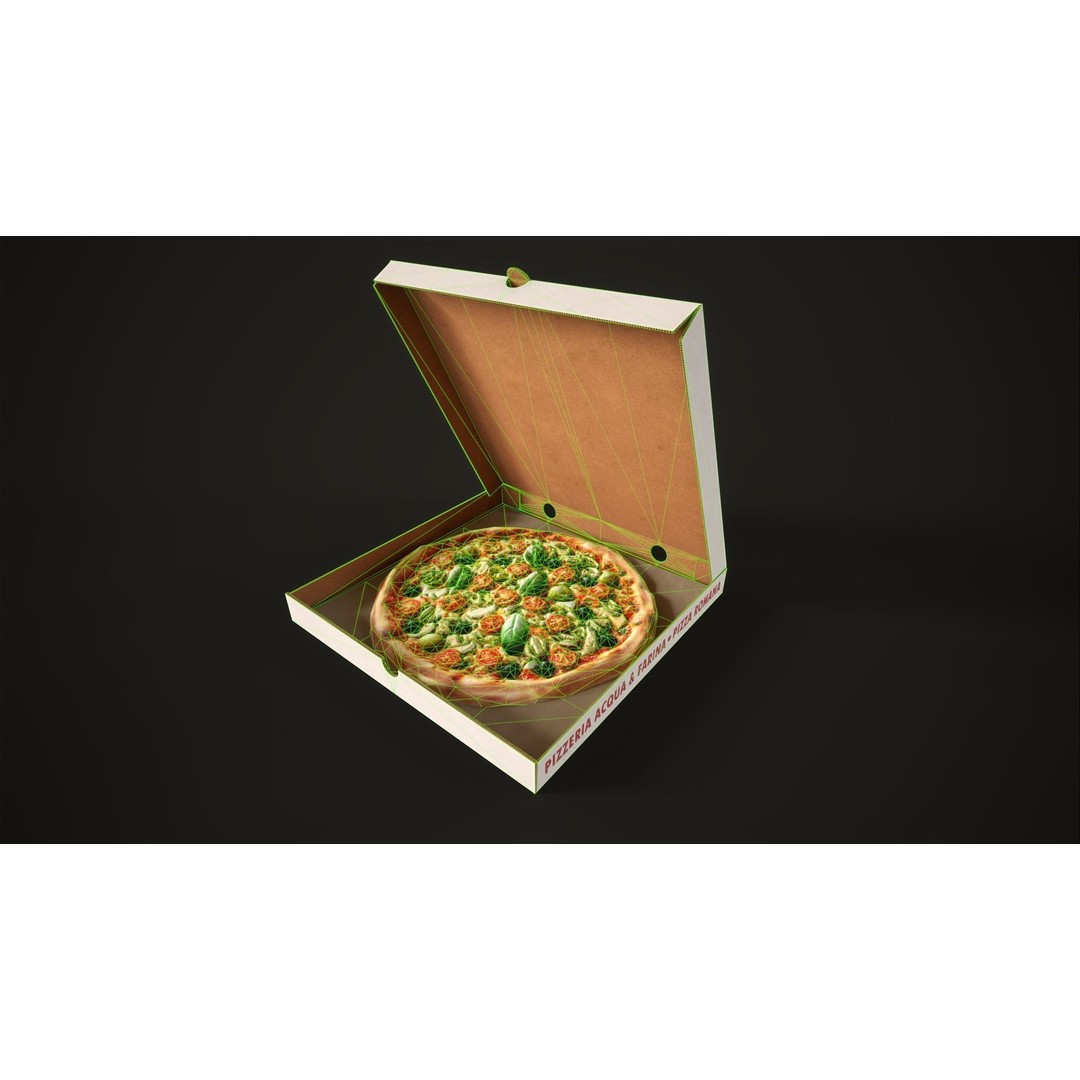 Pizza 3D Model – Low Poly Game Asset with Box, FBX, OBJ - View 14