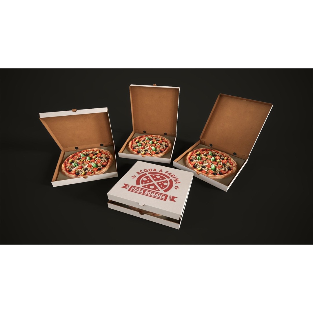 Pizza 3D Model – Low Poly Game Asset with Box, FBX, OBJ - View 5