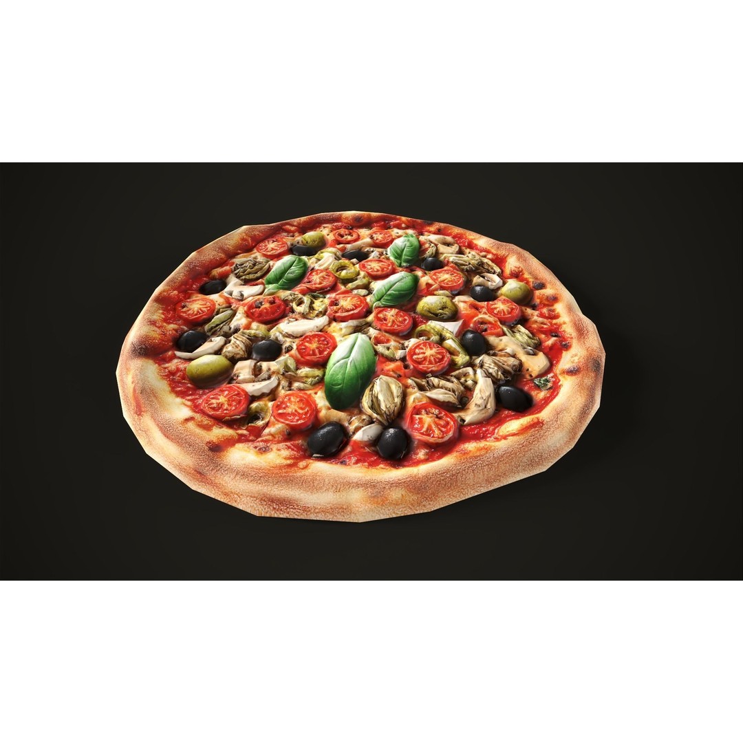 Pizza 3D Model – Low Poly Game Asset with Box, FBX, OBJ - View 8