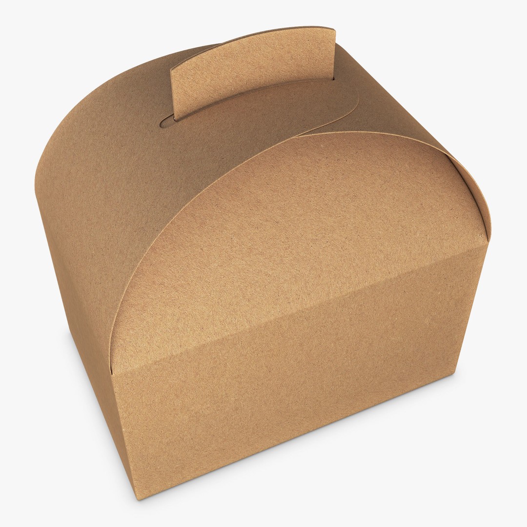 Package Cardboard Treat Box M 3D Model – PBR Textured Gift Container, FBX - View 6