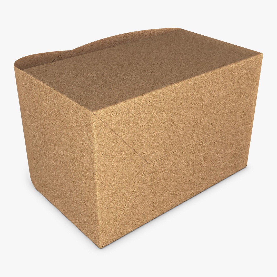 Package Cardboard Treat Box M 3D Model – PBR Textured Gift Container, FBX - View 7