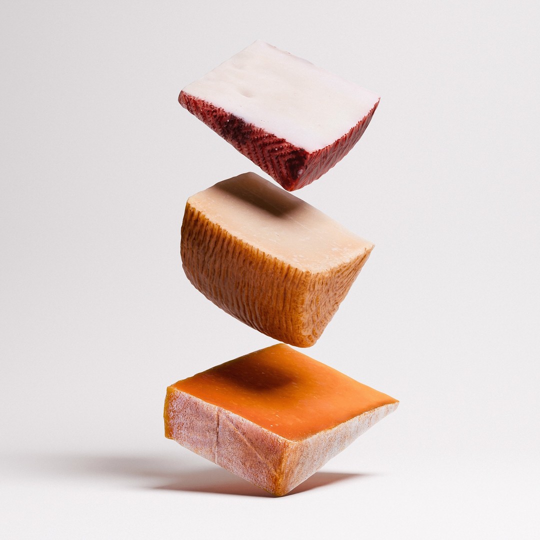 Cheese Set 01 3D Model – Low Poly Artisan Cheese Wedges, FBX - View 3