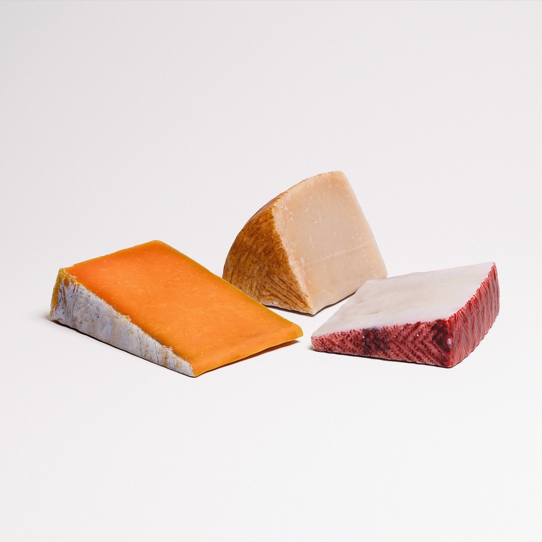 Cheese Set 01 3D Model – Low Poly Artisan Cheese Wedges, FBX - View 5