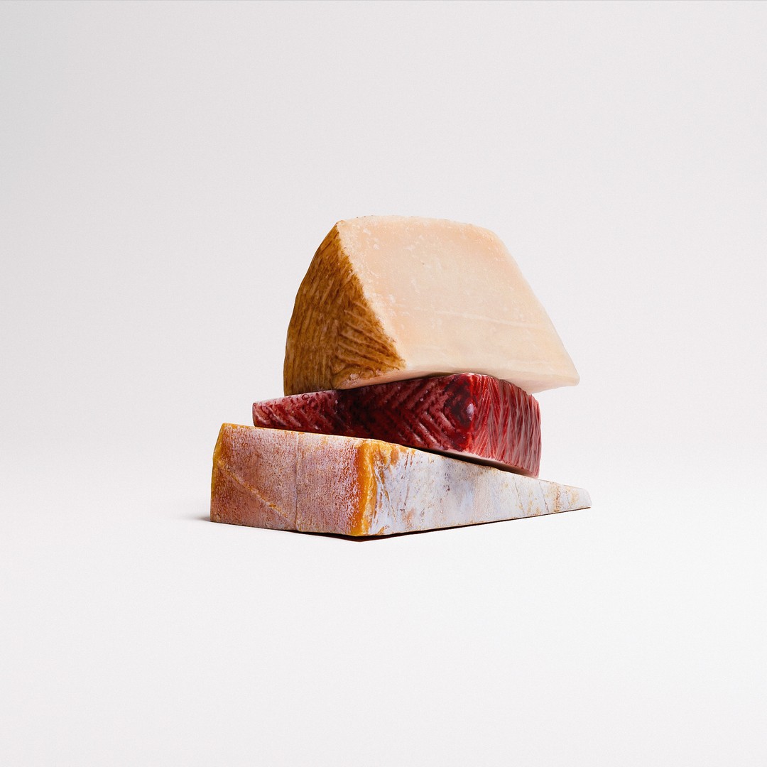 Cheese Set 01 3D Model – Low Poly Artisan Cheese Wedges, FBX - View 8
