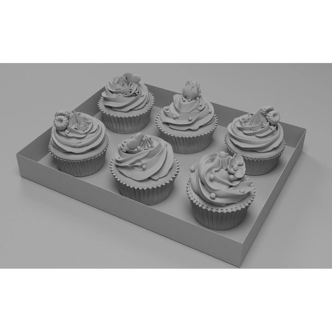 Photorealistic Cupcake 3D Model – High Quality Bakery Asset, FBX, OBJ
