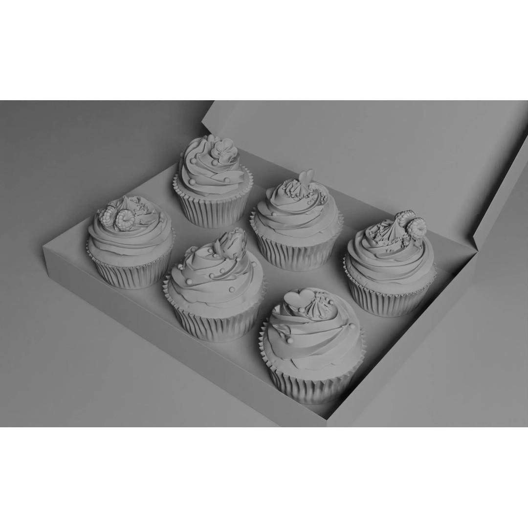 Photorealistic Cupcake 3D Model – High Quality Bakery Asset, FBX, OBJ - View 11