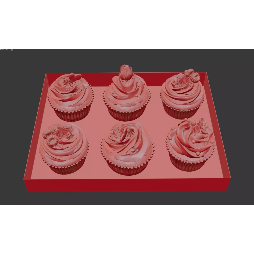Photorealistic Cupcake 3D Model – High Quality Bakery Asset, FBX, OBJ - View 12