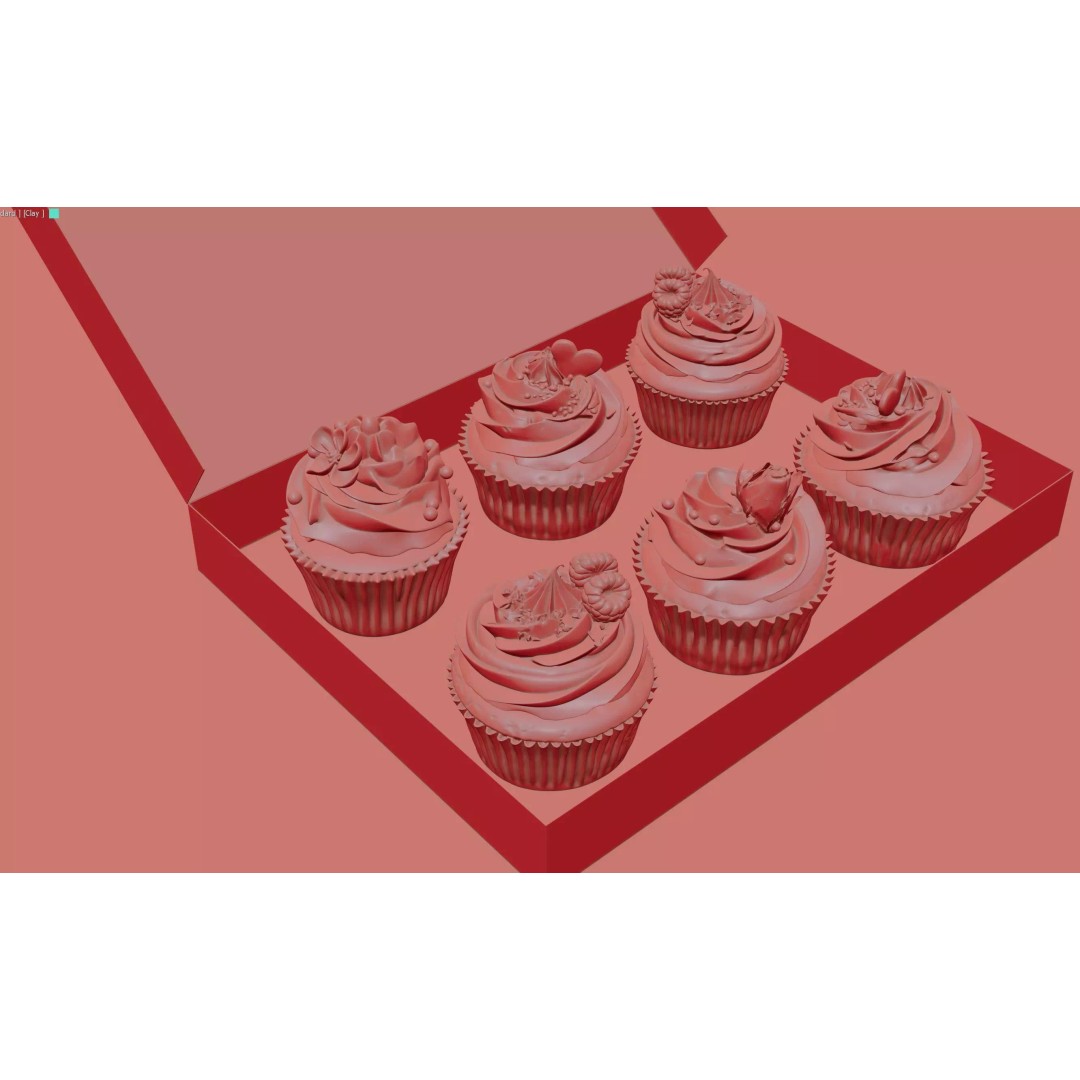 Photorealistic Cupcake 3D Model – High Quality Bakery Asset, FBX, OBJ - View 13