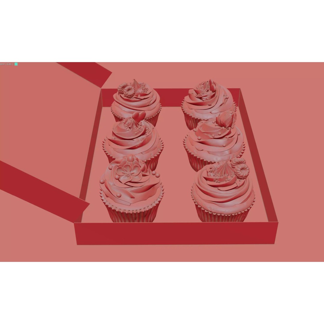 Photorealistic Cupcake 3D Model – High Quality Bakery Asset, FBX, OBJ - View 14