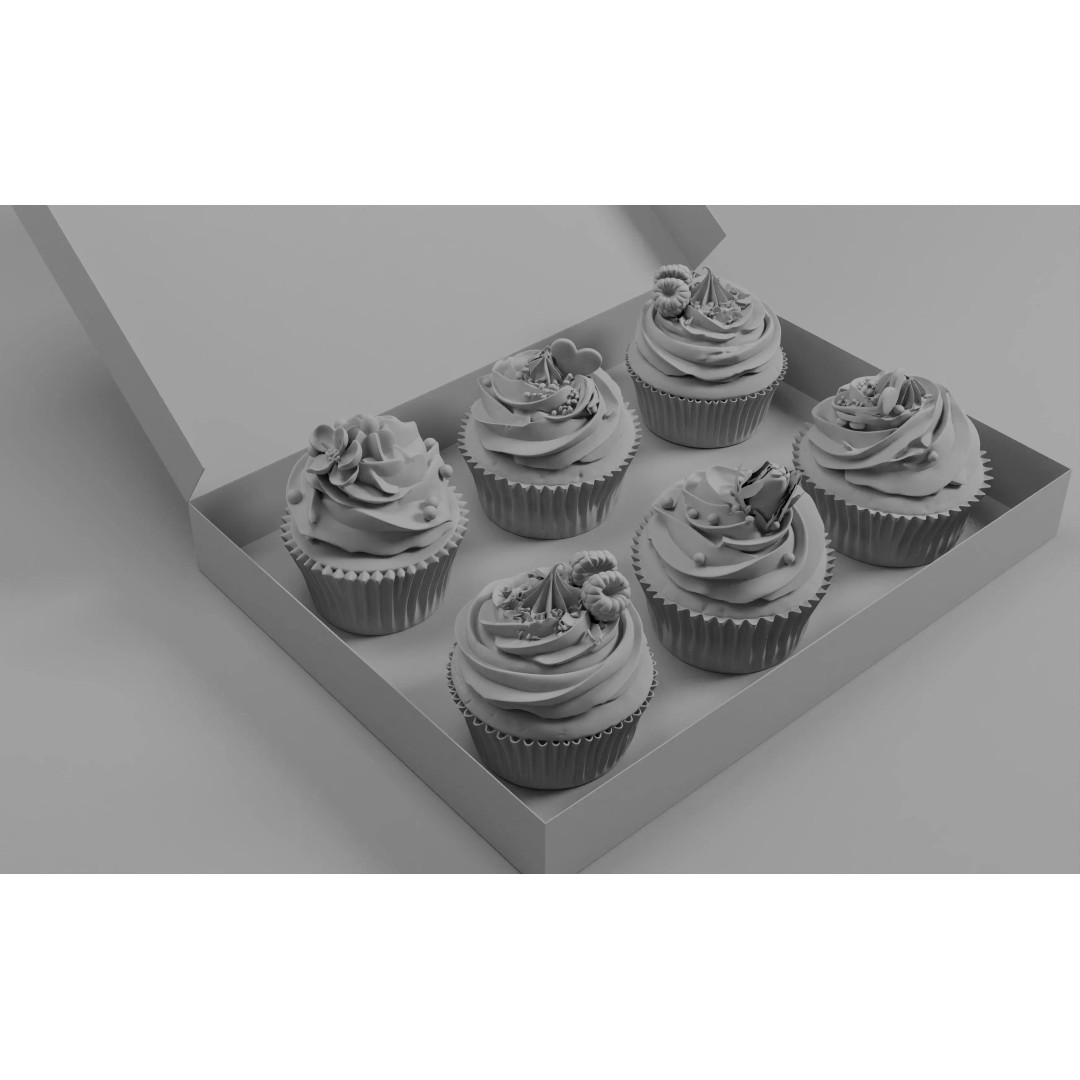 Photorealistic Cupcake 3D Model – High Quality Bakery Asset, FBX, OBJ - View 17