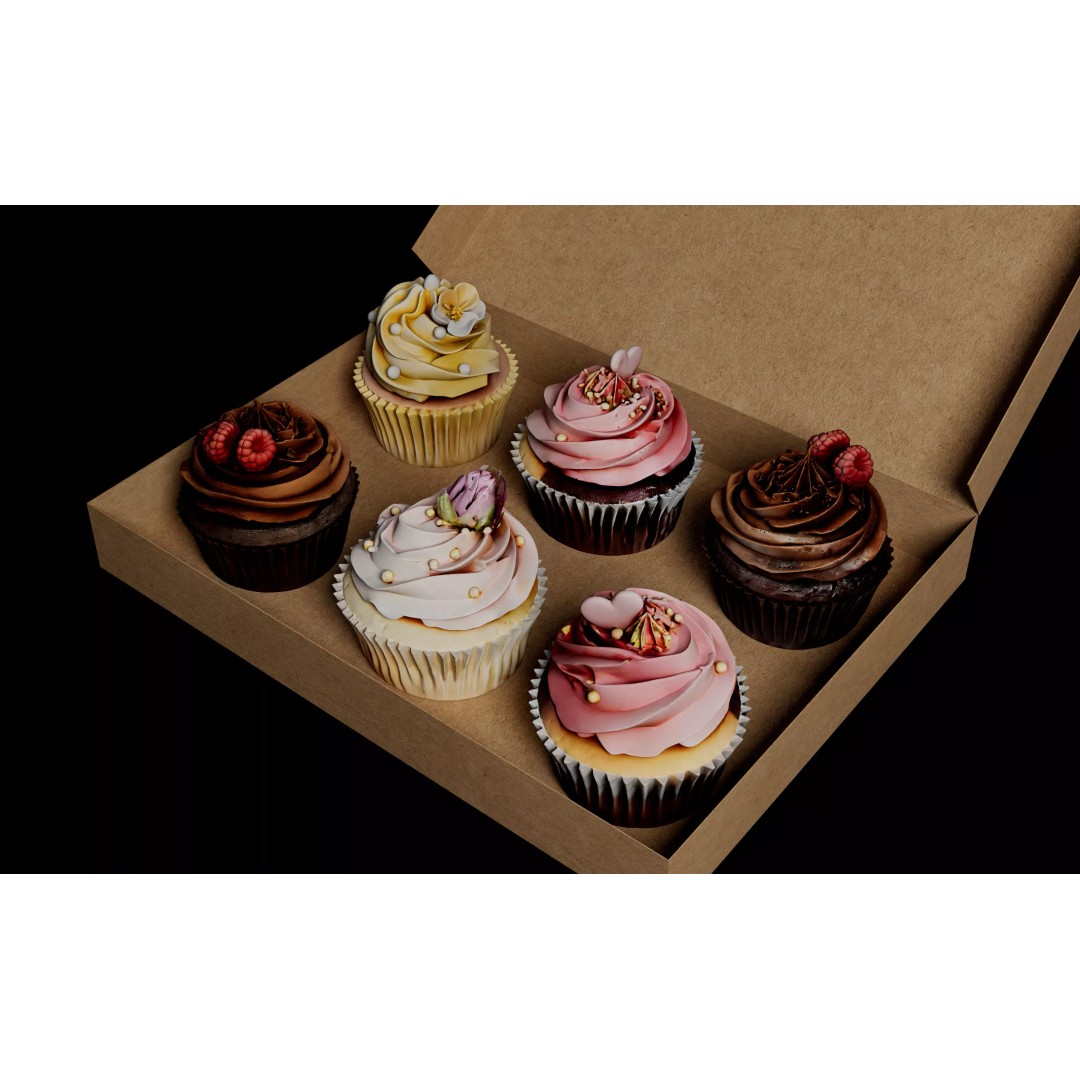 Photorealistic Cupcake 3D Model – High Quality Bakery Asset, FBX, OBJ - View 2