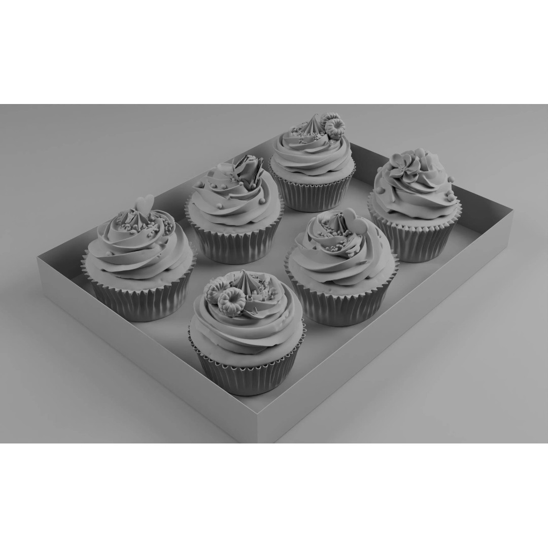 Photorealistic Cupcake 3D Model – High Quality Bakery Asset, FBX, OBJ - View 20