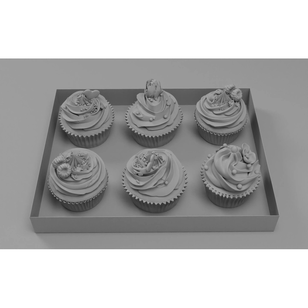 Photorealistic Cupcake 3D Model – High Quality Bakery Asset, FBX, OBJ - View 22