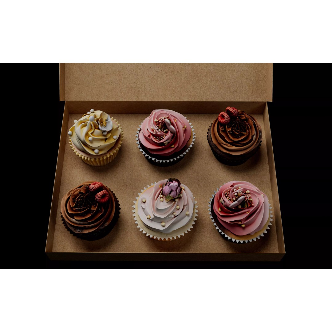 Photorealistic Cupcake 3D Model – High Quality Bakery Asset, FBX, OBJ - View 3