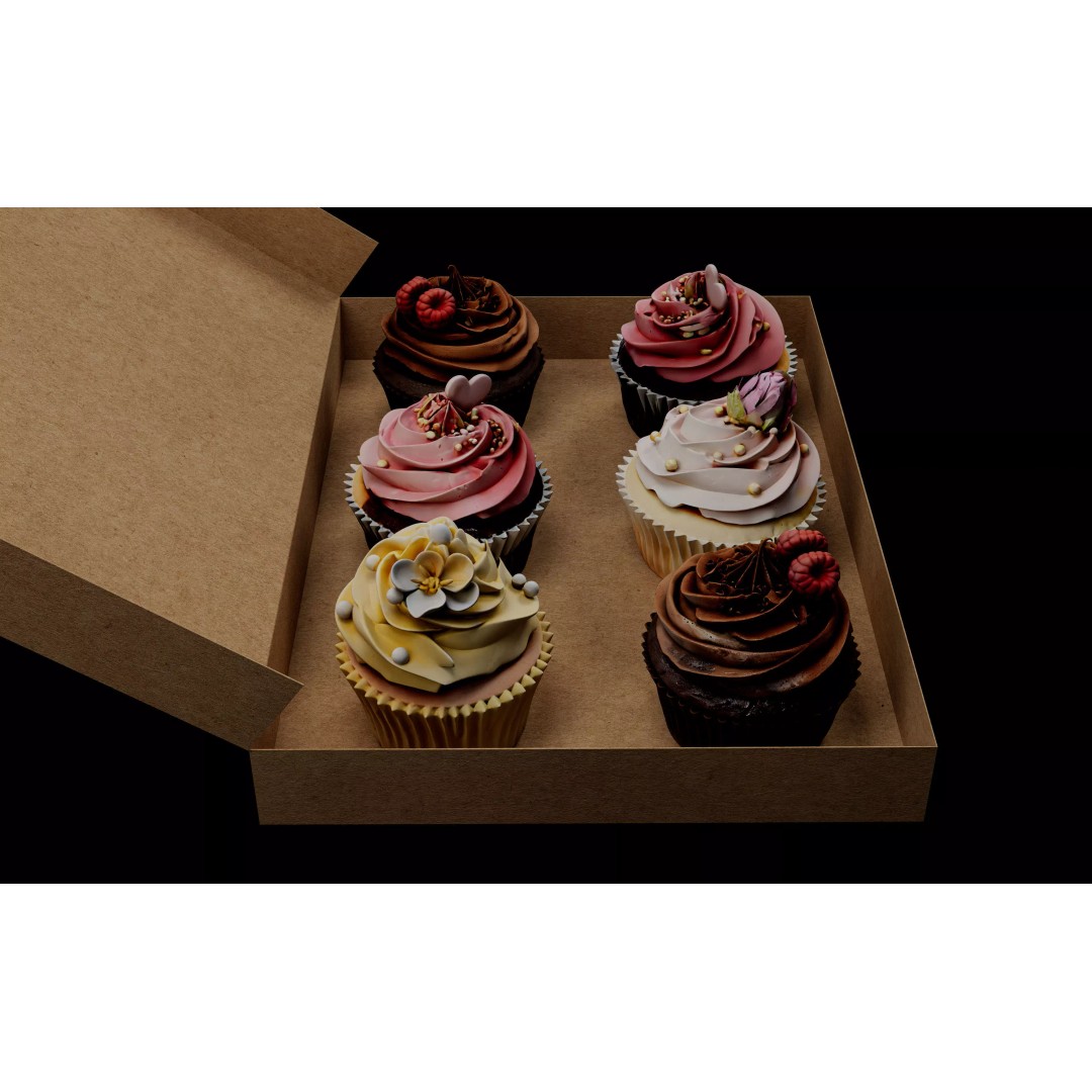 Photorealistic Cupcake 3D Model – High Quality Bakery Asset, FBX, OBJ - View 4